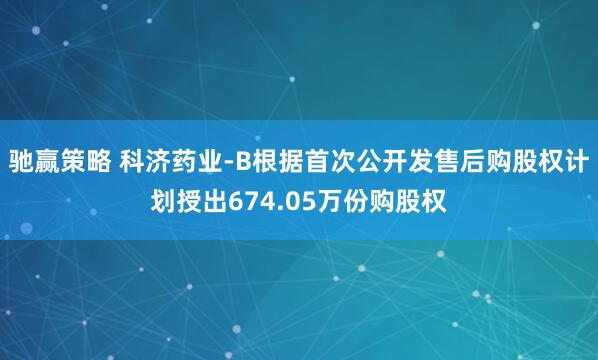 驰赢策略 科济药业-B根据首次公开发售后购股权计划授出674.05万份购股权