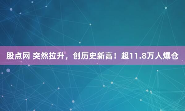 股点网 突然拉升，创历史新高！超11.8万人爆仓